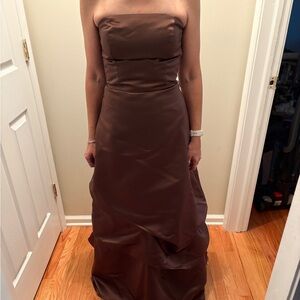 Bill Levkoff Strapless Brown Dress